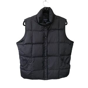 Lands' End Women’s Down Sleeveless Winter Puffer Vest Black L
